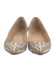 Christian Louboutin Spike Accents Glitter Ballet Flats