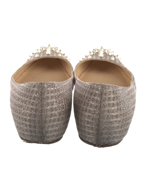 Christian Louboutin Spike Accents Glitter Ballet Flats