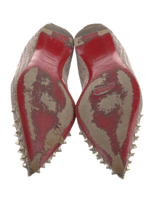 Christian Louboutin Spike Accents Glitter Ballet Flats