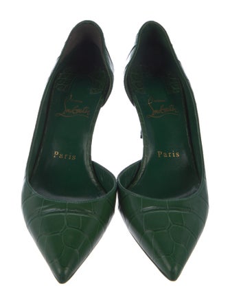 Christian Louboutin Embossed Leather D'Orsay Pumps