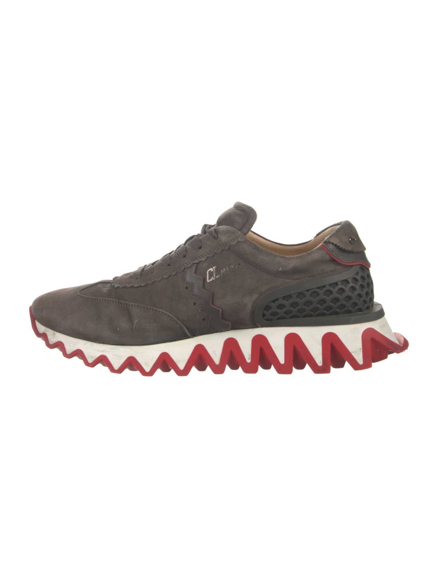 Christian Louboutin Spike Accents Suede Athletic Sneakers