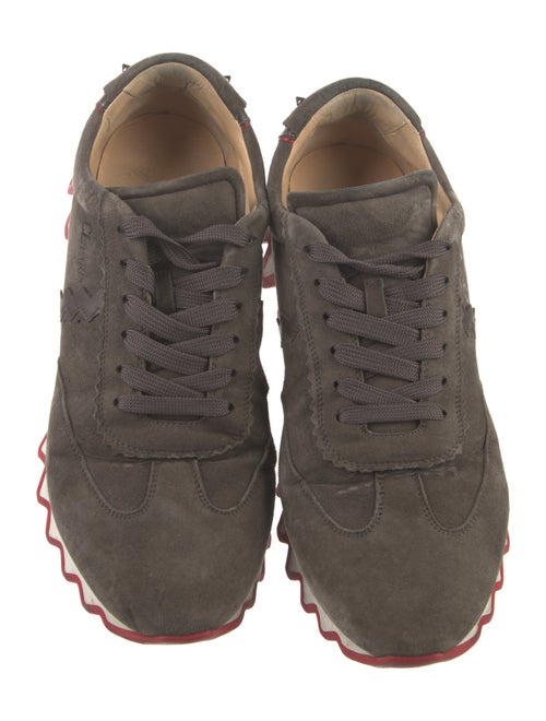 Christian Louboutin Spike Accents Suede Athletic Sneakers