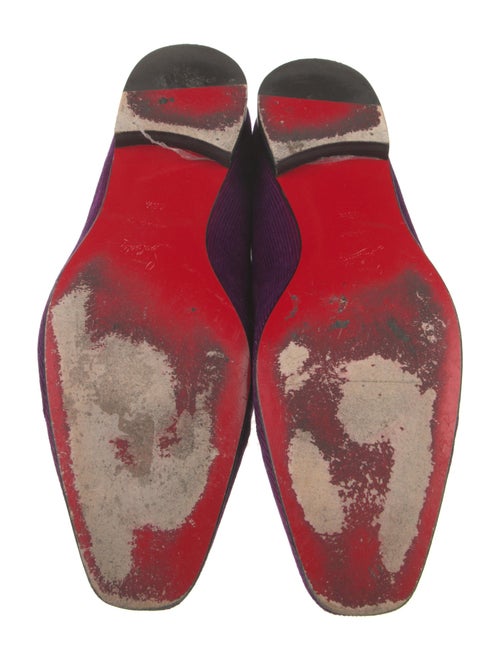 Christian Louboutin Spike Accents Velvet Loafers