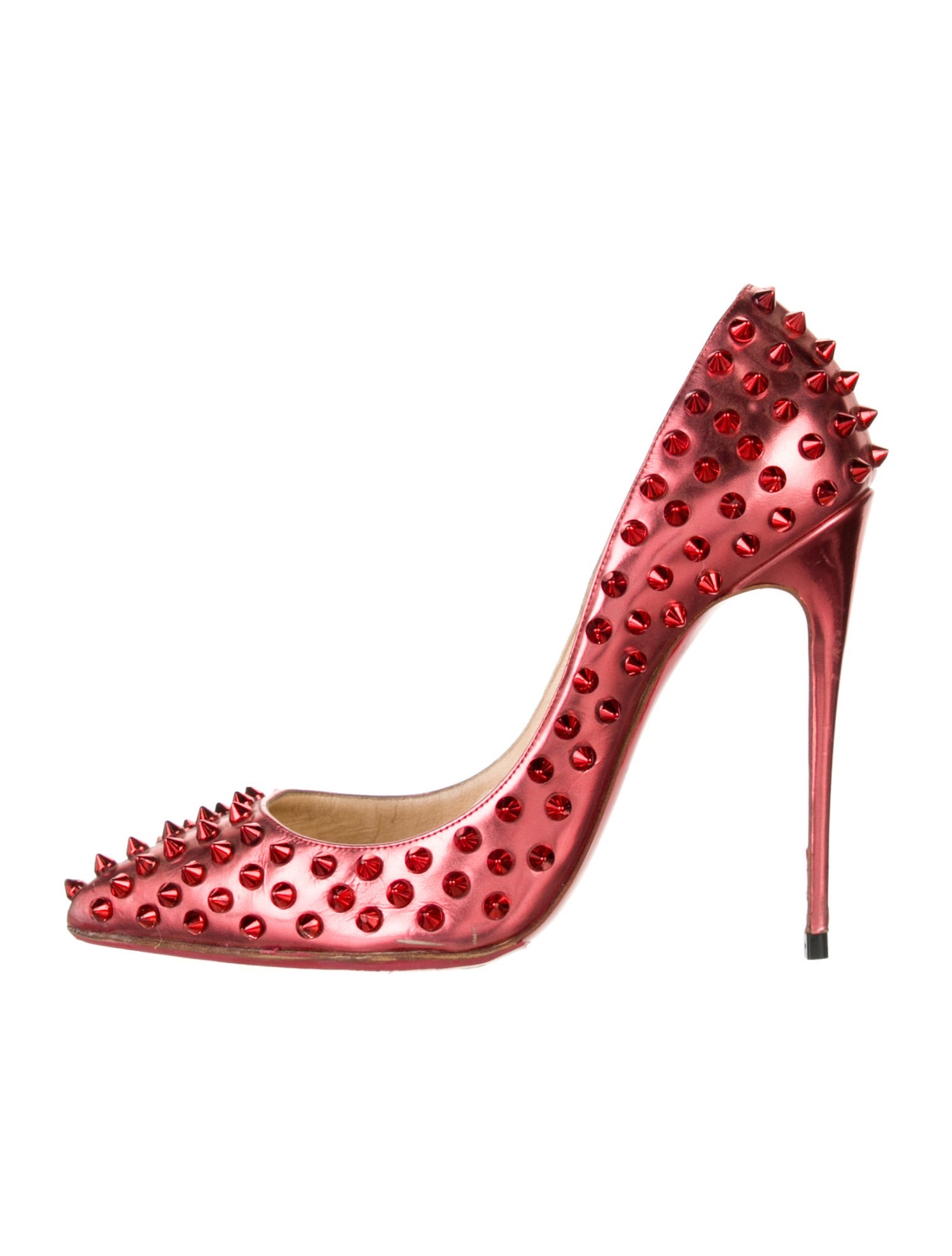 Christian Louboutin Spike Accents Patent Leather Pumps