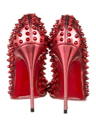 Christian Louboutin Spike Accents Patent Leather Pumps