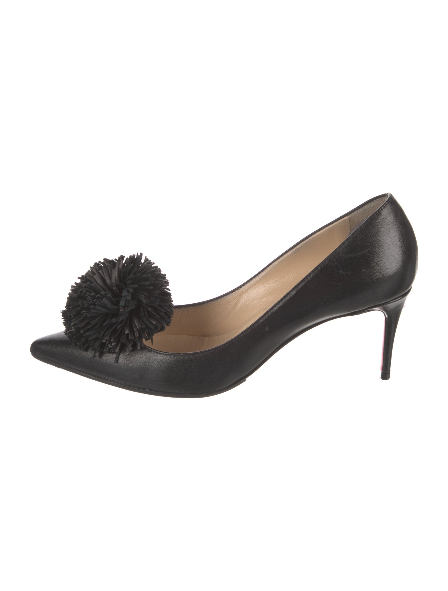 Christian Louboutin Leather Pom-Pom Embellishments Pumps