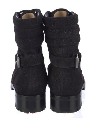 Christian Louboutin Glitter Glitter Accents Combat Boots