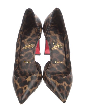 Christian Louboutin Patent Leather Animal Print D'Orsay Pumps