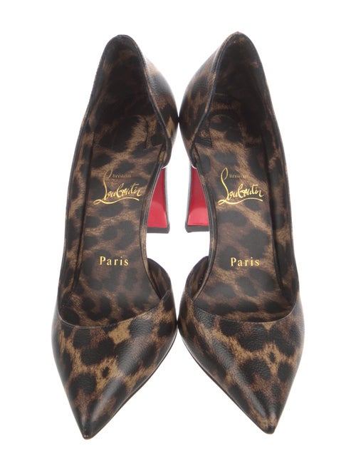 Christian Louboutin Patent Leather Animal Print D'Orsay Pumps