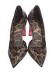 Christian Louboutin Patent Leather Animal Print D'Orsay Pumps