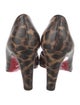 Christian Louboutin Patent Leather Animal Print D'Orsay Pumps