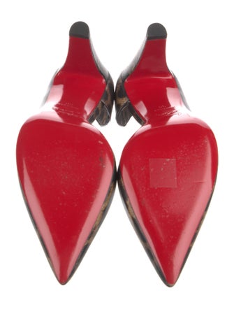 Christian Louboutin Patent Leather Animal Print D'Orsay Pumps