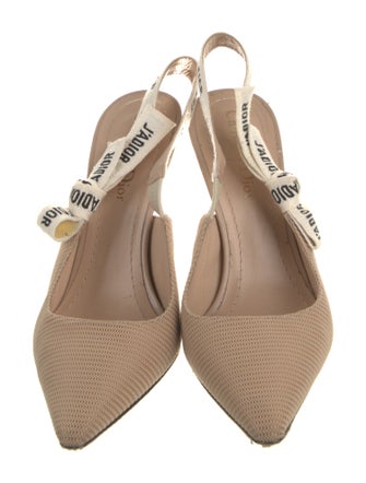 Christian Louboutin Graphic Print Bow Accents Slingback Pumps