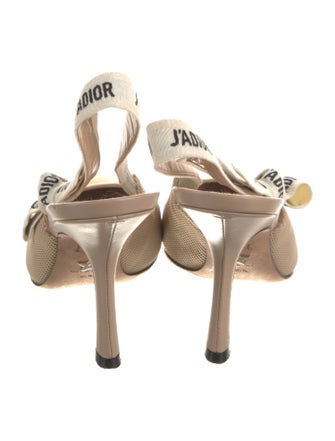 Christian Louboutin Graphic Print Bow Accents Slingback Pumps