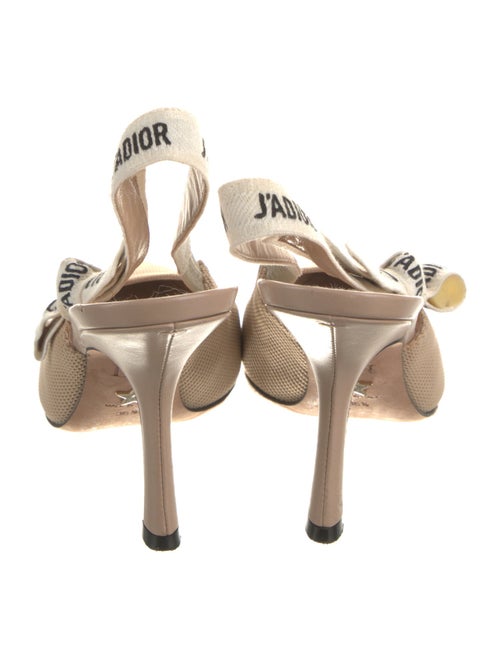 Christian Louboutin Graphic Print Bow Accents Slingback Pumps