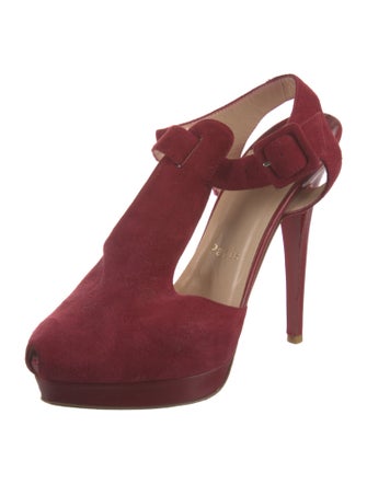 Christian Louboutin Suede T-Strap Pumps