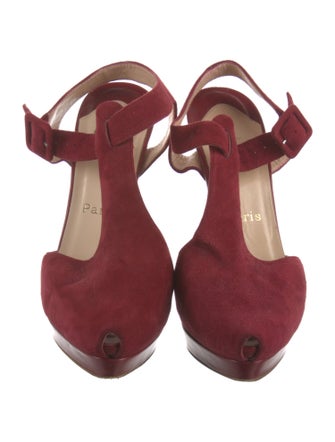 Christian Louboutin Suede T-Strap Pumps