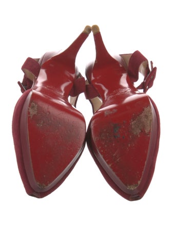 Christian Louboutin Suede T-Strap Pumps