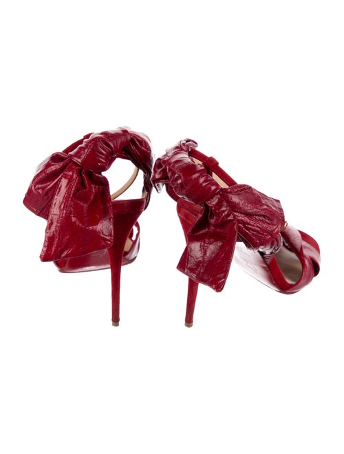 Christian Louboutin Leather Bow Accents Sandals