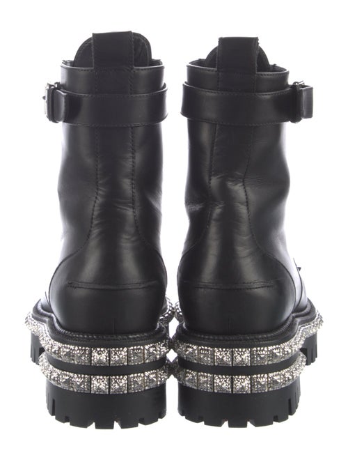 Christian Louboutin Spike Accents Leather Combat Boots