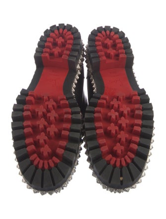 Christian Louboutin Spike Accents Leather Combat Boots