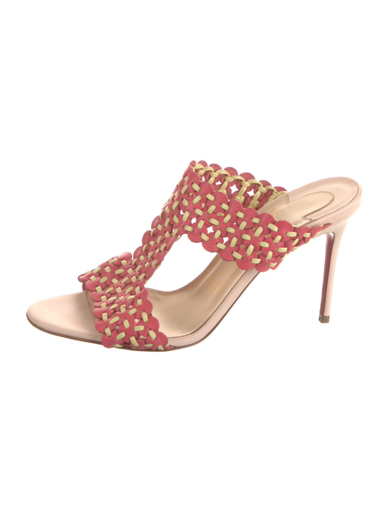 Christian Louboutin Leather Colorblock Pattern Slides