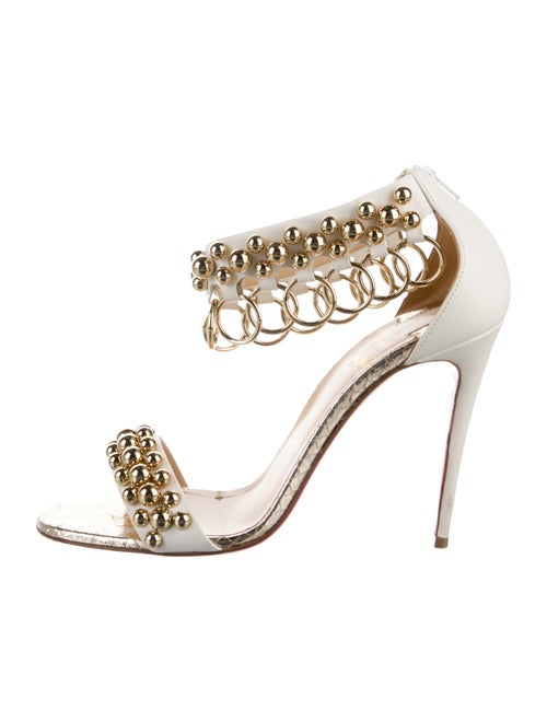 Christian Louboutin Leather Chain-Link Accents Sandals