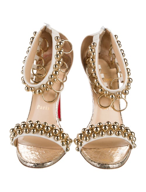 Christian Louboutin Leather Chain-Link Accents Sandals