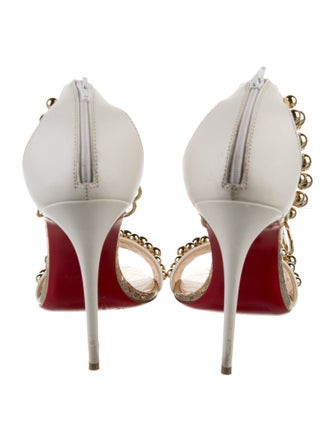 Christian Louboutin Leather Chain-Link Accents Sandals