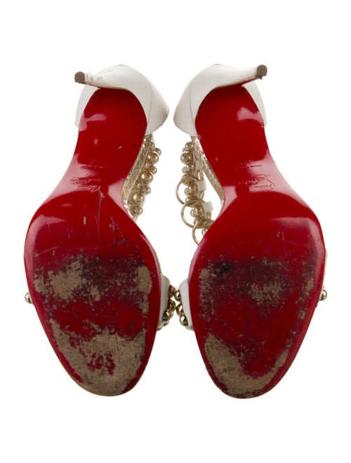 Christian Louboutin Leather Chain-Link Accents Sandals
