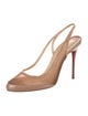 Christian Louboutin Patent Leather Mesh Accents Slingback Pumps