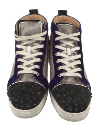 Christian Louboutin Spike Accents Canvas Sneakers