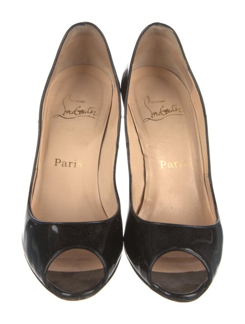 Christian Louboutin Patent Leather Glitter Accents Pumps