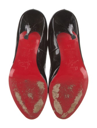 Christian Louboutin Patent Leather Glitter Accents Pumps