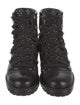 Christian Louboutin Spike Accents Leather Combat Boots