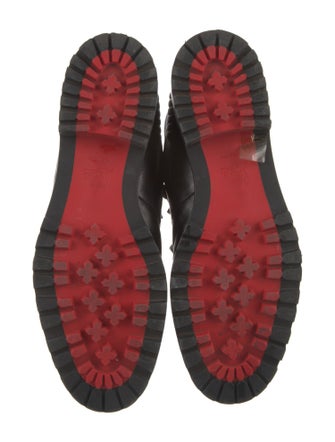 Christian Louboutin Spike Accents Leather Combat Boots