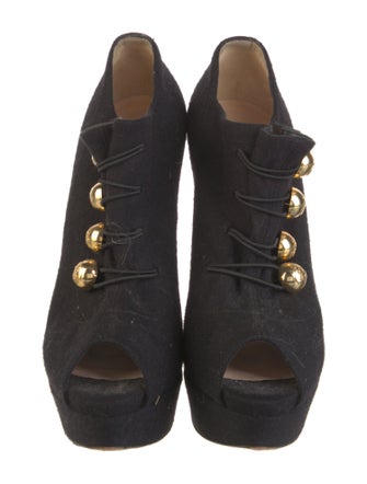 Christian Louboutin Wool Lace-Up Boots