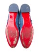 Christian Louboutin Denim Crystal Embellishments Mary Jane Flats
