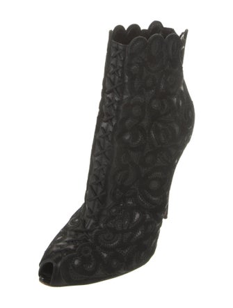 Christian Louboutin Suede Scalloped Accent Pumps