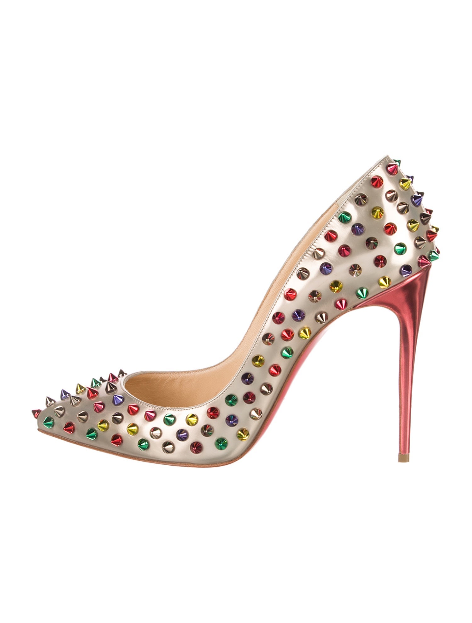 Christian Louboutin Spike Accents Patent Leather Pumps