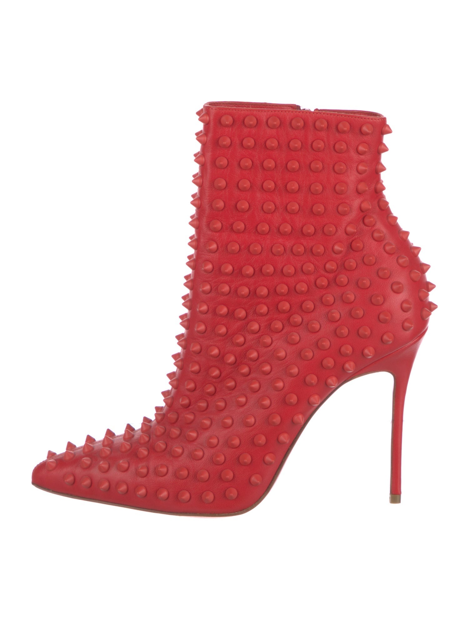 Christian Louboutin Spike Accents Leather Lace-Up Boots