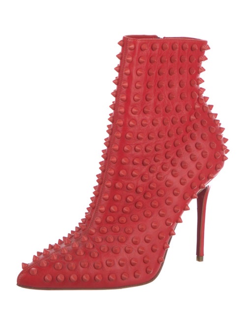 Christian Louboutin Spike Accents Leather Lace-Up Boots