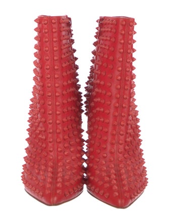 Christian Louboutin Spike Accents Leather Lace-Up Boots