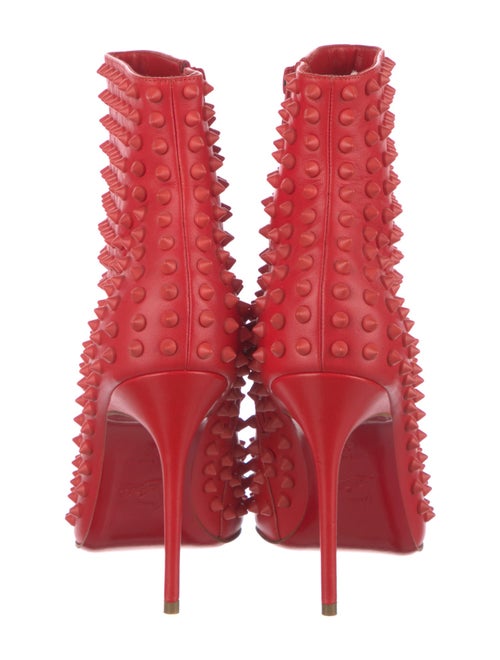 Christian Louboutin Spike Accents Leather Lace-Up Boots