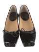 Christian Louboutin Patent Leather Bow Accents Ballet Flats