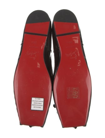 Christian Louboutin Patent Leather Bow Accents Ballet Flats