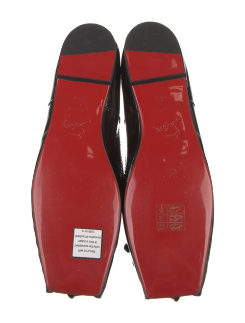 Christian Louboutin Patent Leather Bow Accents Ballet Flats
