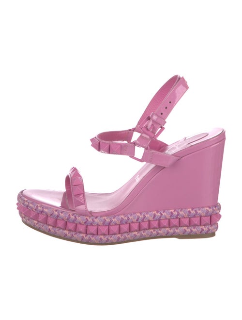 Christian Louboutin Patent Leather Studded Accents Espadrilles