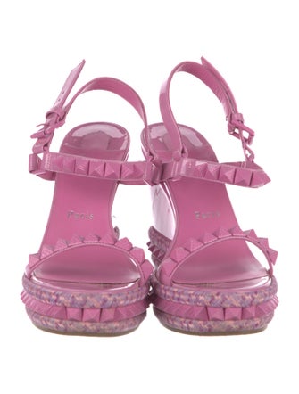 Christian Louboutin Patent Leather Studded Accents Espadrilles