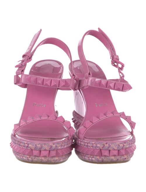 Christian Louboutin Patent Leather Studded Accents Espadrilles